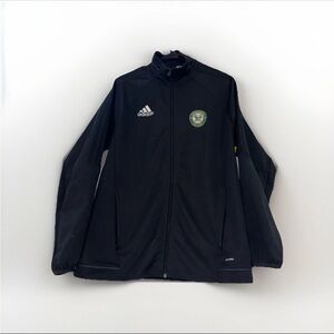 ADIDAS Jacket Mens L Black Training Windbreaker Husson Eagles 1962 Polyester